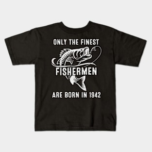 80 Fishing Fisher 1942 80 Th Kids T-Shirt